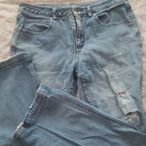 Duluth Trading Co Light Blue Straight-Leg Women's Jeans